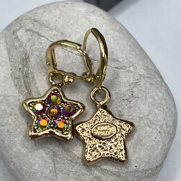 KIRKS FOLLY FREEDOM STAR DANGLE EARRINGS - Picture 3 of 8